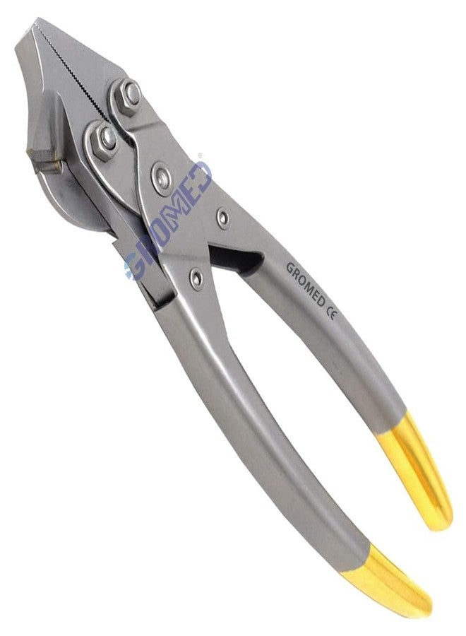 Gromed Ortho Parallel Plier (Maun Type Plier) with TC Side Cutter (Golden Handle - Tungsten Carbide Inserts on Jaws) for Upto 1mm 'K' Wire - 8"/20cm - Image 2